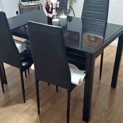 Glass Top Dining Table With Chairs 