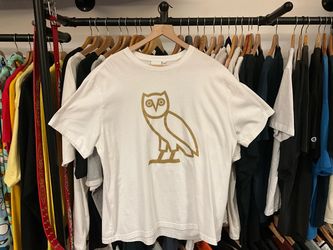 OVO October’s Very Own Gold Owl Graphic T-Shirt White Size Large