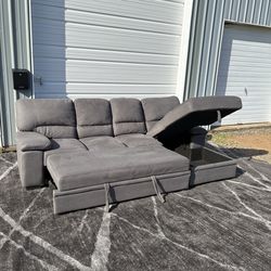 Gray Sectional Sofa w/ Storage Chaise