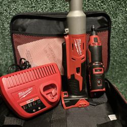 Milwaukee M12 Brushless Rotary Tool and  M18 Cordless 2-Speed 1/4" Right Angle Impact Driver charger