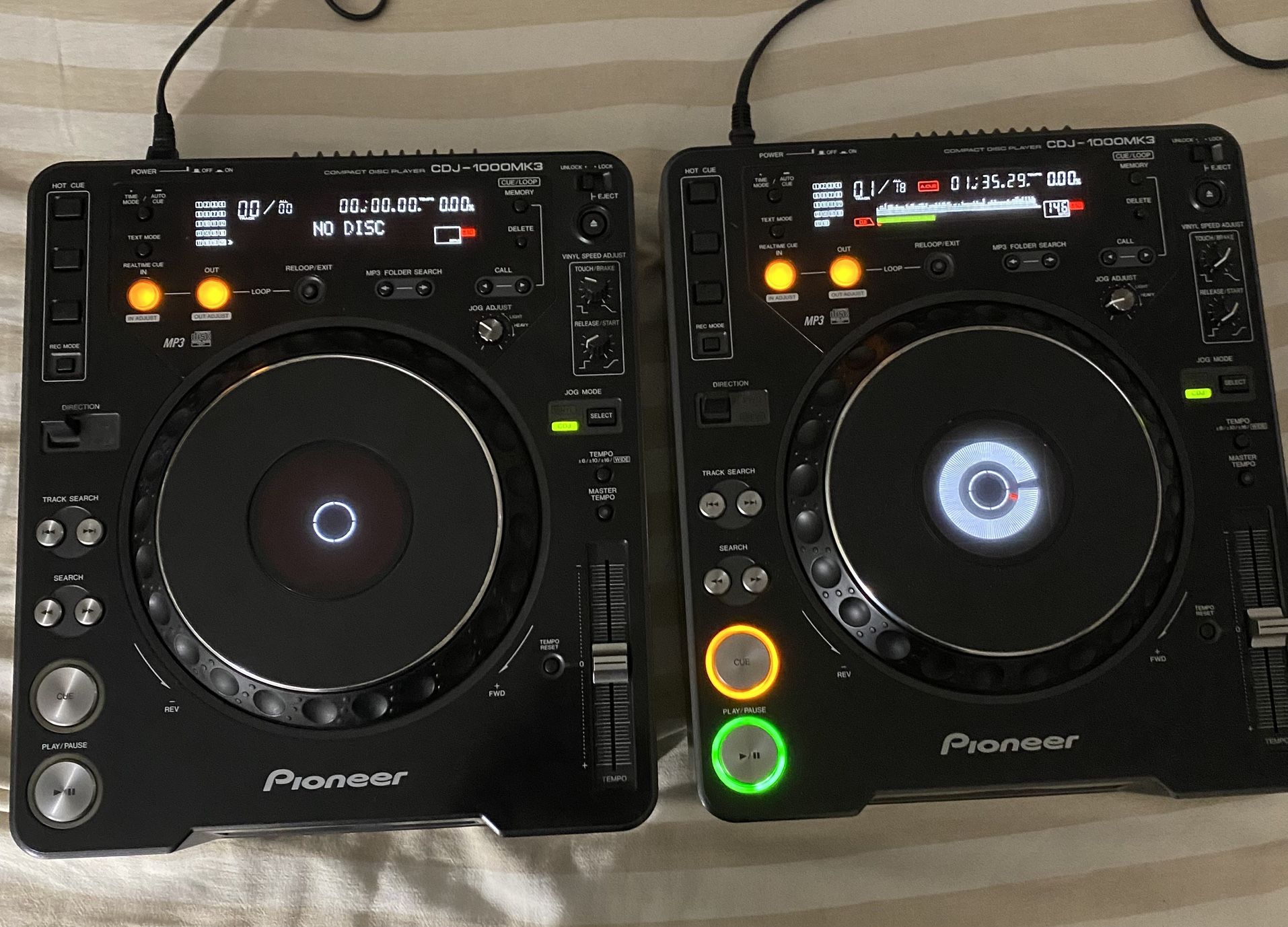 Pair Of Pioneer CDJs 1000mk3