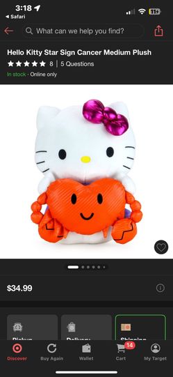 Hello Kitty Zodiac Cancer Plush Brand New With Tags
