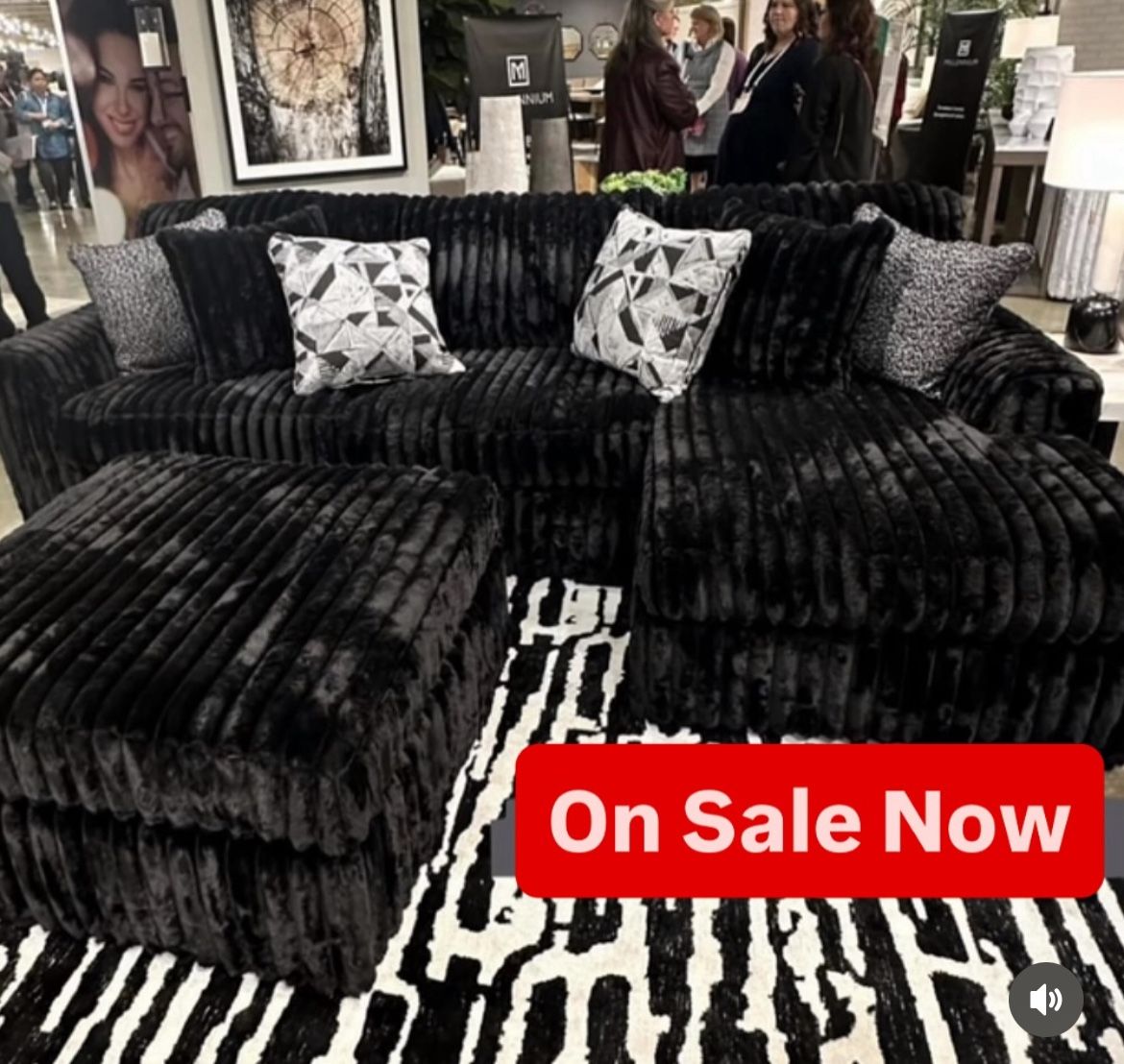 Brand New Super Plush Ashley Midnight Madness Sectional