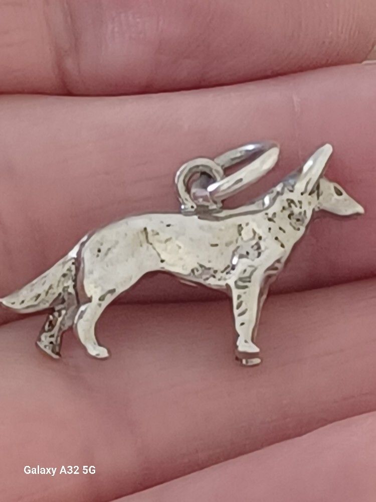 Vtg.Solid Sterling Silver GERMAN SHEPHERD CHARM