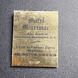 Vintage 1960s Matchbook Motel Merrimac Arlington VA, Unused, Unstruck