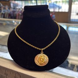 Rope Chain With Virgin Mary Pendant 