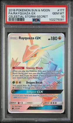 PSA 10 Rayquaza GX Secret Rare 177/168