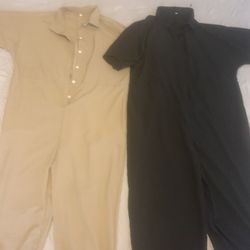 2 New Short Sleeve Romper Pants  Never Worn Size Large 