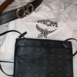 Ferragamo Belt And Mcm Bag 