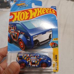 2025 Hot Wheels #35 Mondrian Art Cars 3/10 THE VANSTER Blue Red Wheels Netflix