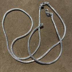 2 pc sterling silver 925 chain set 23”