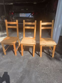 3-Brand New Wood Chairs