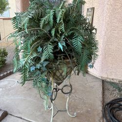 Large Fake Plant With Case Stand Alone