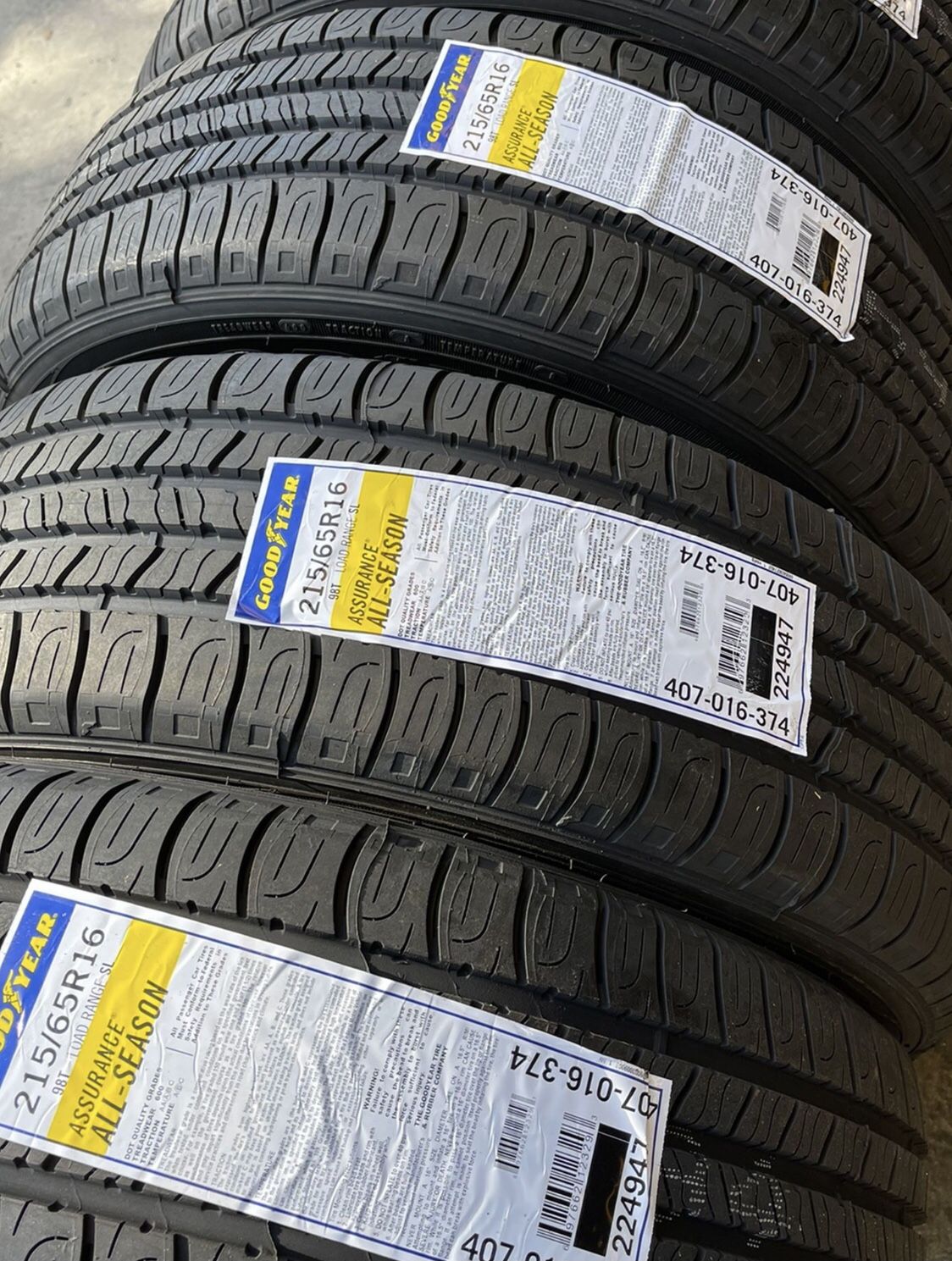 215/65/16 GOODYEAR Assurance All Season New Tires
