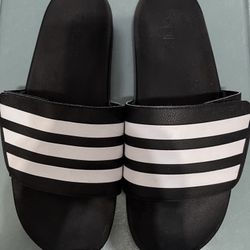 Adidas B & W Sandals  Men’s 13 Black White Slip On ReaD