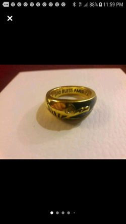 GOLD PLATED STAINLESS STEEL CUBIC ZARCONIA RING