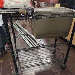 Portable Rolling Cart For Hanging File Folders