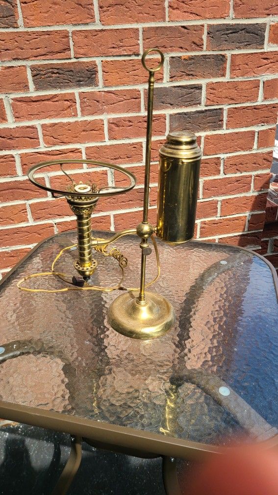 19th Century Student Lamp Brass