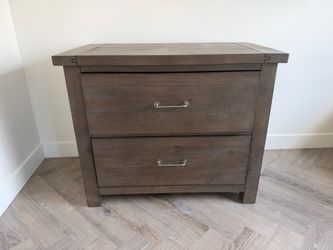2-Drawer Rustic Wood Dresser Nightstand