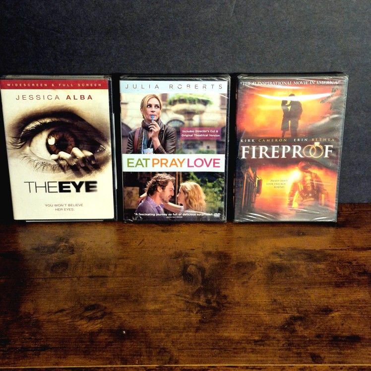 DVD Lot: The Eye, Eat Pray Love, Fireproof – Drama Thriller Romance Bundle