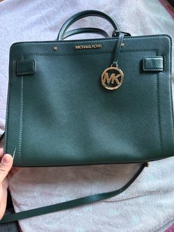 Michael Kors Green Saffiano Leather Tote Bag