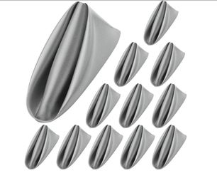 ANECO 12 Pieces Satin Napkins Soft Dinner Napkins Square Table Napkins 17 x 17 Inches for Restaurant Weddings Party Dinner Decoration (Grey)