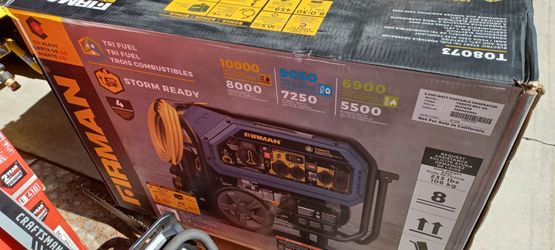 New Firman T08073 Tri-Fuel 8000W/10000W Portable Generator | Electric Start| CO Alert