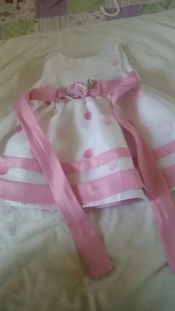 Girls 18 month Spring, Easter Pink Polka Dot Dress