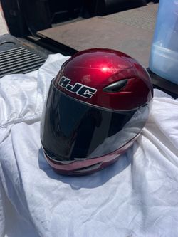 HJC motorcycle helmet full face with smoked visor small red