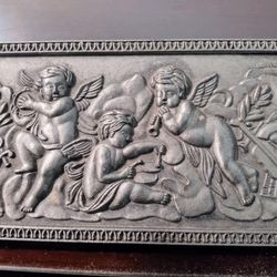Vintage Bas relief plaster Musical Cherubs
 wall hanger 3 dimensional 16.75 by 9.30 inches 