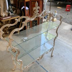 Unique White Display With Shelves 