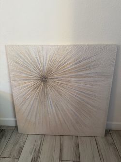 Large Textured Starburst Canvas Wall Art