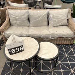 Better Homes Gardens River Oaks 3 Piece Sofa Nesting Table Set with Patio Cover for Sale in Glendale CA OfferUp