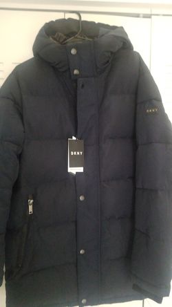 DKNY WATER RESISTANT HOODED COAT