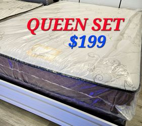 QUEEN SET $199 ** MATTRESS AND BOX SPRING