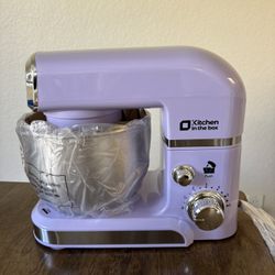 Kitchen in the box Stand Mixer,3.2Qt Small Electric Food Mixer,6 Speeds Portable Lightweight Kitchen Mixer for Daily Use with Egg Whisk,Dough Hook,Fla