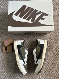 ❤️‍🔥(Worn 2x/VNDS 🧼) Nike Jordan 1 Og Travis Scott Low “Medium Olive” Size 8❤️‍🔥