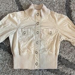 Women’s Body Central Cropped Jacket Size M Beige