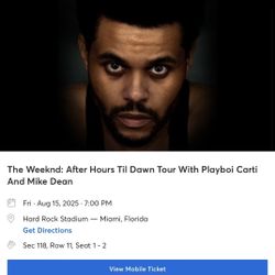 The Weeknd Concert Tickets (Friday 8/15)