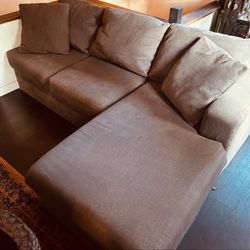 2 Piece Grey Sofa Couch Sectional Living Spaces