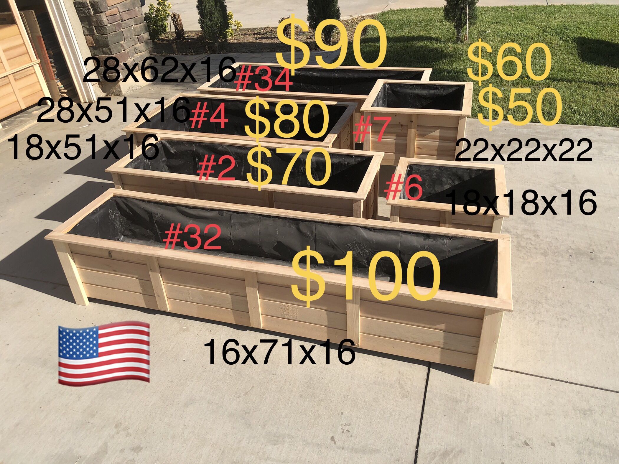 Wood Planter Box Garden Raised Herb Pots 