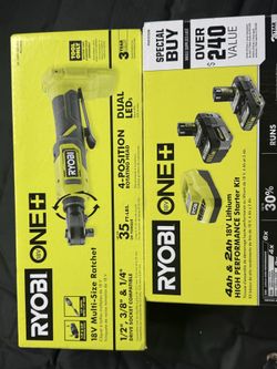 Ryobi ONE+ 18v - Ratchet Tool -  (2)Battery - Charger CORDLESS
