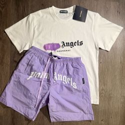 Palm Angels Shanghai T-Shirt and Shorts Set
