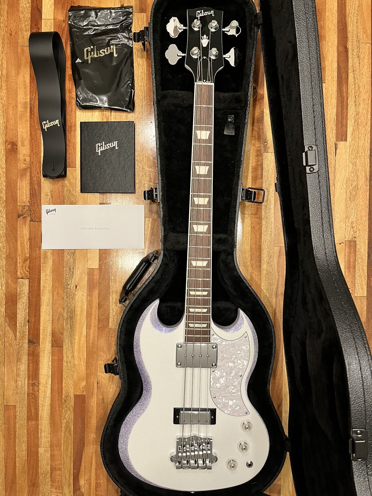 2020 Gibson SG Standard Bass Mod Shop Snow Cone Sparkle WOHSC