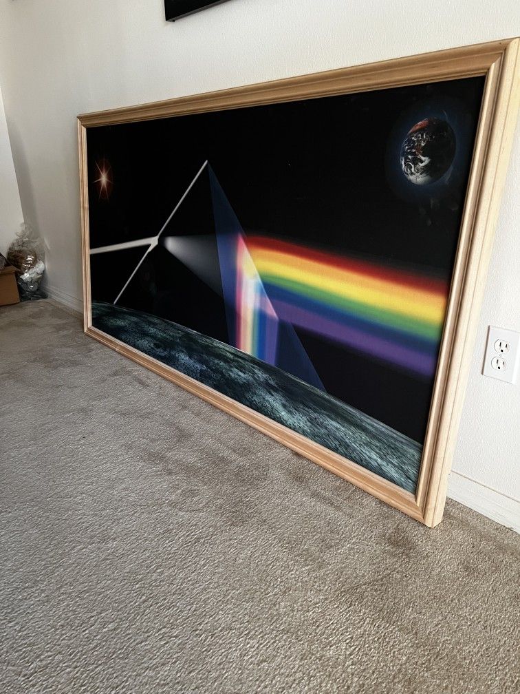 Large Fabric Art Print Of "Pink Floyd's 'The Dark Side Of The Moon" Ablum Cover