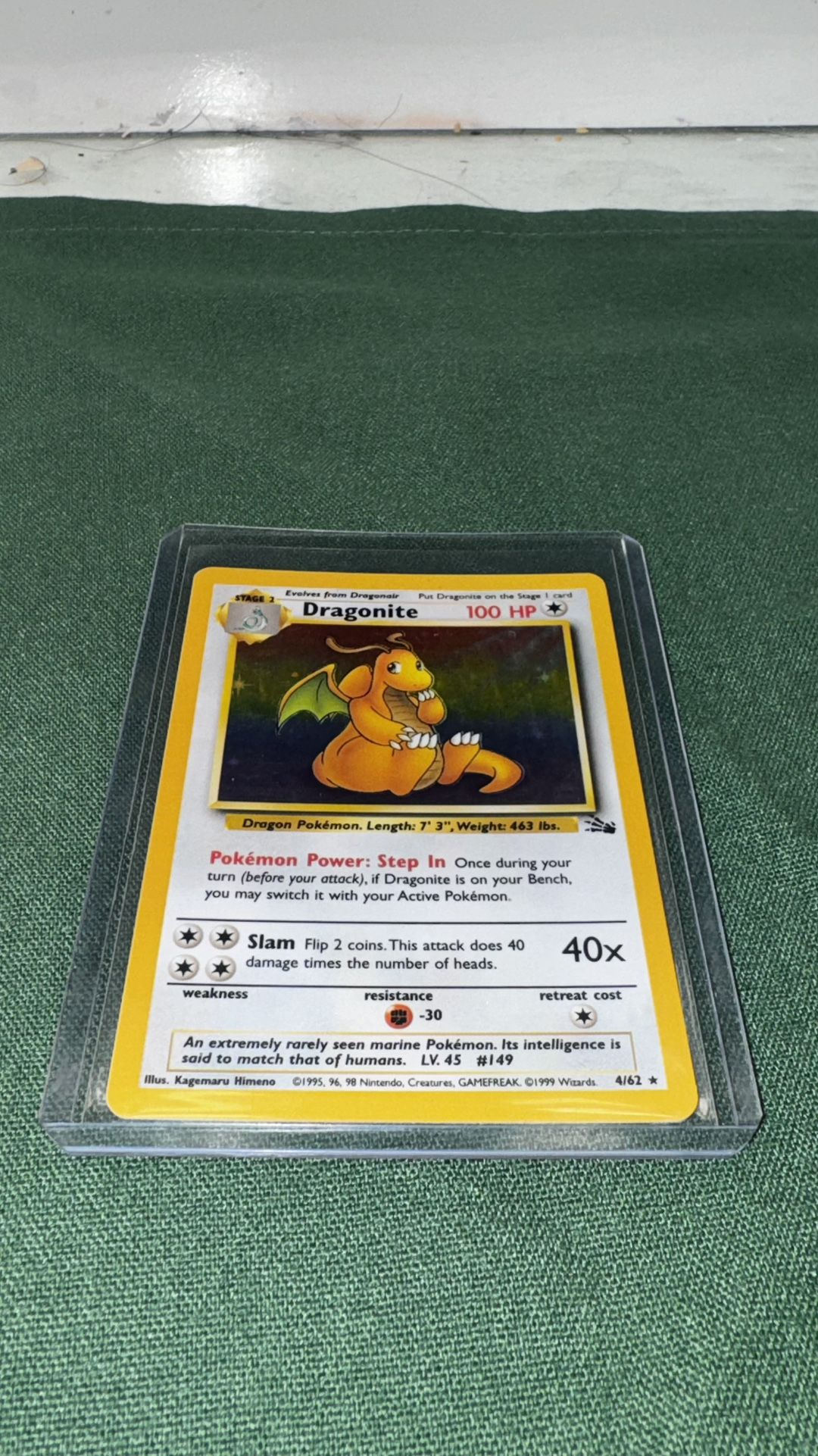 DRAGONITE - 4/62 - 1st Edition Fossil - Holo Pokemon - Great Condition
