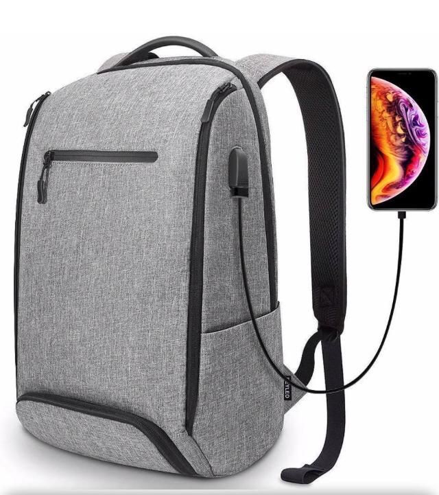 Brand new -laptop backpack anti-theft water resistant rucks fits up to 18 in laptop (light grey)