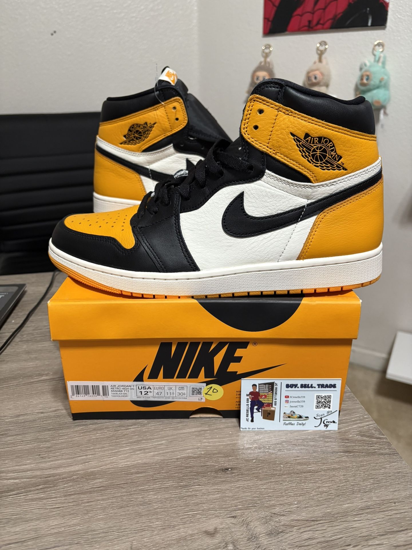 Size 12.5 - Air Jordan 1 Retro OG High Yellow Toe Taxi 2022