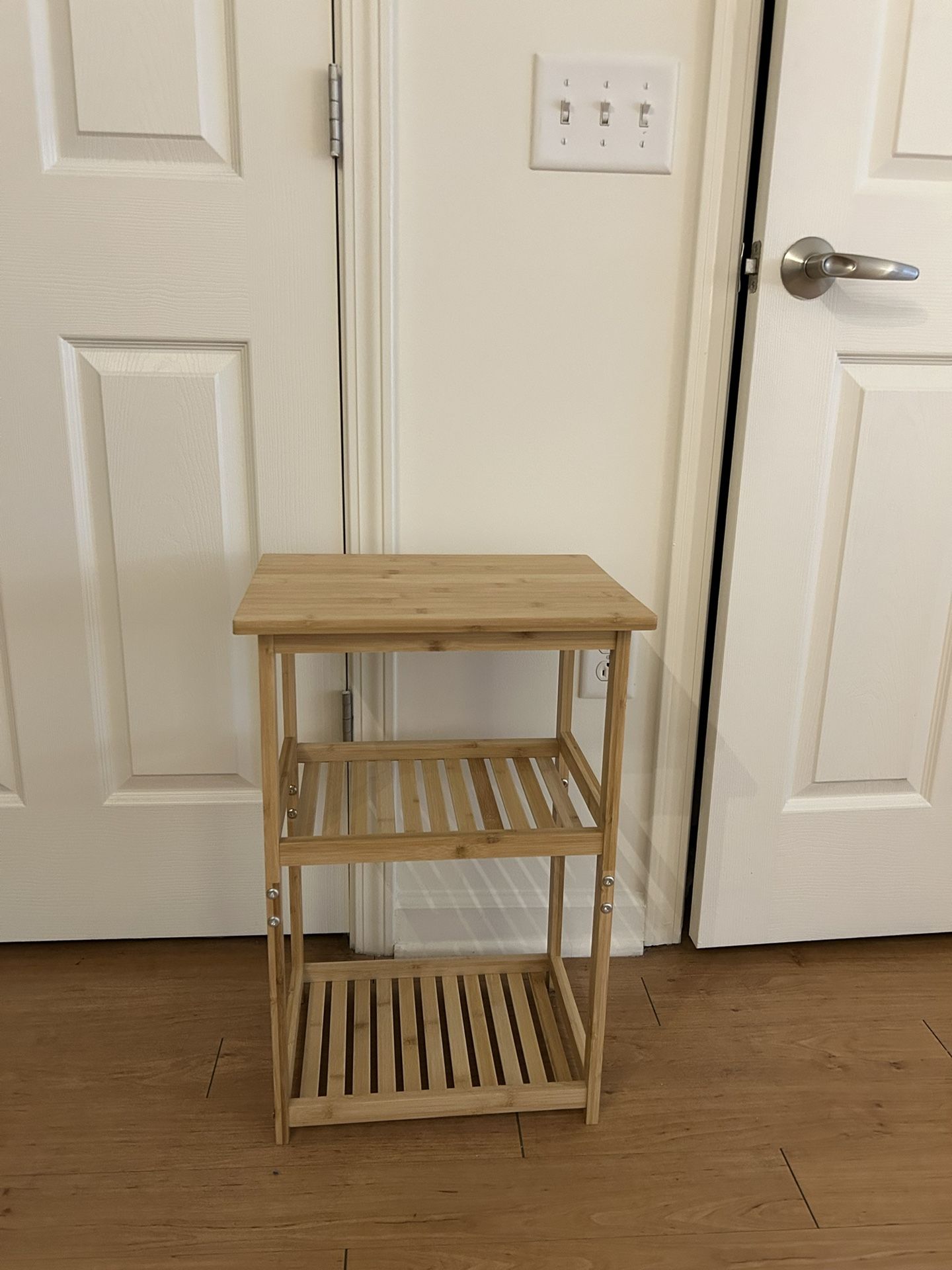 Nightstand Set Of 2 bamboo Small End Table w/Storage Shelf