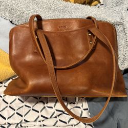 Women’s Large Leather Brown Tote Bag $80